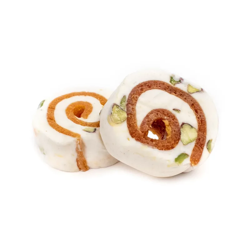 Nougat Round Shape with Pumpkin and pistachio